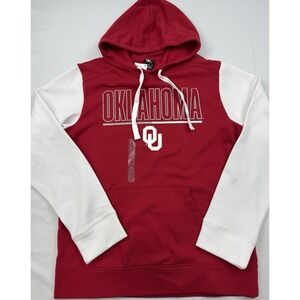 Oklahoma Sooners Hoodie Unisex Sz M OU Sweatshirt Logo Athletic Red/White NWT